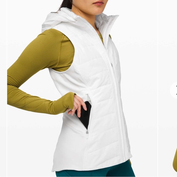 🚫SOLD🚫NWOT Lululemon Another Mile White Vest Removable Hood - Picture 2 of 7